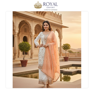 Nouvelle collection de costumes Sharara tendance en faux georgette lourd avec broderies pour mariage, en vente - Product Image 2