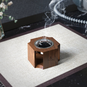 Unique Wooden <b>Bakhoor</b> Burner Modern Star Shape Arabic <b>Oud</b> Incense Holder Stand With Removable Metal Charcoal Cup Incense Use - Product Image 5