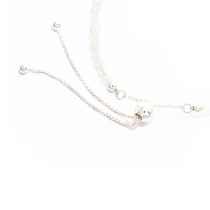 Premium 925 <b>Sterling</b> <b>Silver</b> Trendy Rainbow Moonstone Beads Bolo Bracelet with Soft Flex <b>Wire</b> Box Chain Gift Pack of 6 for Women - Product Image 4
