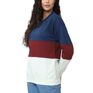 Nuevas sudaderas de algodón polar personalizadas al por mayor para mujer, de secado rápido, transpirables, con estampado de leopardo y hombros caídos. - Product Image 2