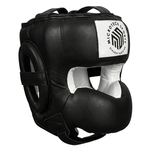 PU Leather Boxing <b>Head</b> Guard Mexican <b>Style</b> Headgear Custom Embroidery Logo Sparring Training Face Protector OEM ODM - Product Image 3