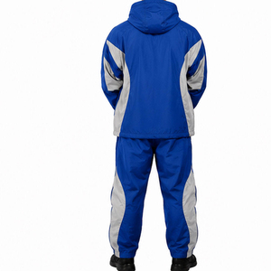 Ensemble de survêtement pour homme, bleu gris, à blocs de couleur, respirant, imprimé, imperméable, sportif, hiver, pantalon long et veste - Product Image 4