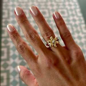 Flower Minimalist Stackable Pinky Cocktail <b>Ring</b> 14K Gold Plated Custom Fine Jewelry Women Wholesale - Product Image 5