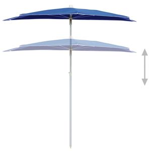 Parasol de jardin bleu azur 100 % polyester 70,9 x 35,4 po, parasol de terrasse en acier et base - Product Image 4