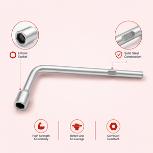 Heavy Duty L <b>Spanner</b> Chrome Vanadium Steel L Shape Socket Wrench for Automotive Machinery Workshop Repair Maintenance Hand <b>Tools</b> - Product Image 3
