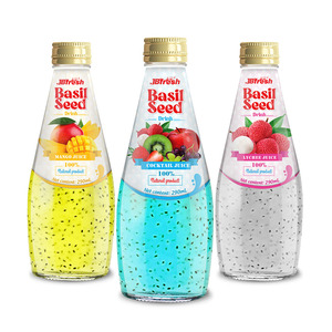 Jus de basilic JBfresh en bouteille 290ml, jus mélangé aux graines de basilic, marque privée OEM, échantillon gratuit, usine de boissons au Vietnam - Product Image 1