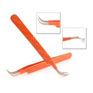 Pince à épiler en acier inoxydable pour extensions de cils, à succès, avec grip diamanté, antistatique, durable, pour une séparation naturelle et une préhension parfaite - Product Image 1