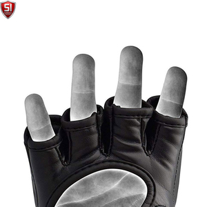 Gants de MMA SUMROOS à demi-doigts en cuir PU, lacés, pour entraînement, sparring, boxe, avec fermeture réglable au poignet, unisexe, pour arts martiaux - Product Image 3