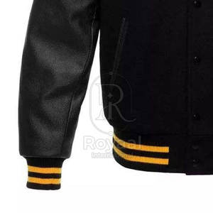 Veste d'hiver Letterman en cuir à col montant pour usage extérieur, fabriquée au Pakistan, prix de gros - Product Image 6