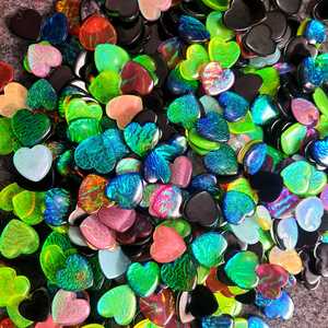 Opale naturelle en forme de cœur, taille facetée, pierre précieuse en vrac, pierres précieuses en vrac pour la fabrication de bijoux - Product Image 2