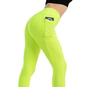 Leggings en polyester tricoté taille haute, longueur intégrale, rayés, extensibles, respirants, effet ventre plat, push-up, décontractés et sportifs pour femme - Product Image 4