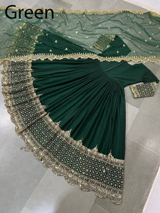 Traditional Indian Style Georgette Embroidery <b>Work</b> Anarkali Long Gown with Designer Dupatta for Women Wedding Wear Ready To Wear - Product Image 4