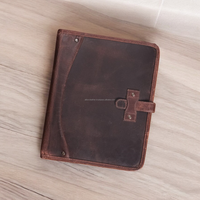 Porte-documents A4 en cuir véritable de qualité supérieure, vintage, personnalisé, OEM, élégant et portable, pour documents et certificats, vente en gros
