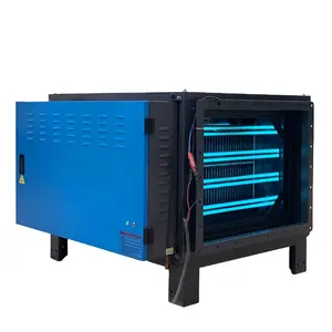 ESP+UV electrostatic precipitator 220V 900W 8000m3/h commercial kitchen oil fume grease purification