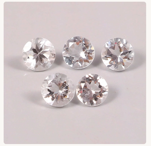 Aguamarina Natural Brillante de Rajasthan, Incolora, 3x3 mm, 100 Piezas, Gemas Sueltas con Juego de Color/Fuego, para Joyería, India, 10 Quilates - Product Image 1