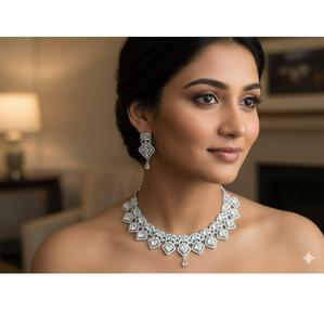 Conjunto de Collar de Latón con Aspecto de Plata Oxidada para Mujer, Joyería Contemporánea Antialérgica para Uso Diario, Universitario y Festivo - Product Image 1