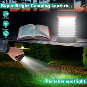 Lanterne de camping LED portable rechargeable par USB, lampe de tente pliable pour les situations d'urgence en plein air, randonnée, pêche, camping - Product Image 4