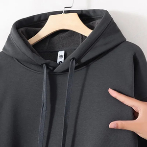 Sweat-shirts à capuche en peluche pour l'hiver et l'automne, logo personnalisé, couleur unie, épais, amples, unisexes, décontractés, pour hommes et femmes - Product Image 5