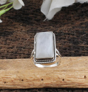 925 Sterling <b>Silver</b> Bezel Setting Gemstone Wedding <b>Ring</b> Rainbow Handmade Classic Boho Dainty <b>Solitaire</b> Certified Jaipur Unisex - Product Image 1