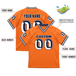 High Quality Breathable Anti Bacterial American Football Jersey V Neck Short Sleeve Custom Size American Football <b>Shirt</b> for <b>Men</b> - Product Image 2
