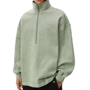 Sweat-shirt à col quart zippé en molleton technique de haute qualité, 80% coton 20% polyester, respirant, coupe longue, personnalisable, vente en gros - Product Image 2