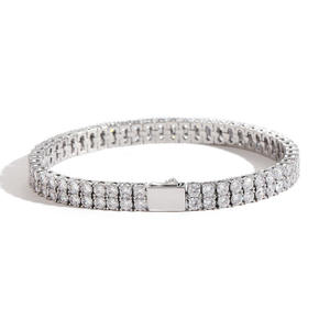 Luxury <b>Iced</b> <b>Out</b> Moissanite Diamond Bracelet Cuban <b>Chain</b> Hip Hop Jewelry for Concerts and Stage Performance Available for Sale - Product Image 1