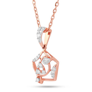Collier pendentif asymétrique en or avec chaîne et diamants géométriques abstraits en forme de cluster - Product Image 1