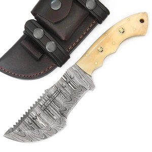 Nordic Forge Damascus Steel Tracker <b>Knife</b> Scout Carry Sheath Handmade Full Tang Hunting Camping <b>Knife</b> <b>Bone</b> <b>Handle</b> - Product Image 1