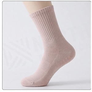North Approach Crew <b>Socks</b> Solid Pink Anti-Slip Cotton Bamboo Fiber Adults Spring Casual Wear - Product Image 3
