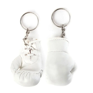 Premium <b>Leather</b> Stainless Steel High Quality Light Boxing <b>Keychain</b> Boxing Gloves Shape Customized Logo Print Corporate Gift Car - Product Image 5