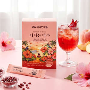 Vitamin Village Thé Coréen en Poudre aux Fleurs, Mélange Hibiscus et Sureau, Sans Sucre, Riche en Vitamine C, 5g x 14 Sachets, Nouveauté - Product Image 6