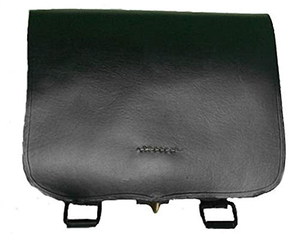 Vintage Style <b>Black</b> Leather Pouch Handcrafted Historical Reenactment Gear & Decorative Storage Case with Brass Detail - Product Image 1