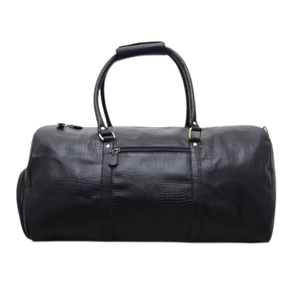 Customized Vintage Black Full Grain Luggage Weekender Overnight Business Man Genuine Leather Zipper Travel <b>Duffel</b> <b>Bag</b> - Product Image 2