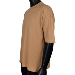 T-shirt Homme Personnalisé à Manches Courtes Col Rond 100% Coton Tricoté Coupe Oversize Couleur Unie Décontracté Uni Délavé à l'Acide Respirant - Product Image 3
