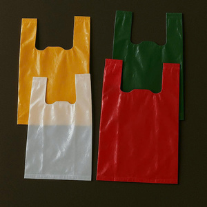 Bolsas de Compras de Plástico Reciclables con Refuerzo Lateral y Asa de Mano, Personalizables con Impresión de Agradecimiento, Tipo Camiseta, Listas para Usar - Product Image 5