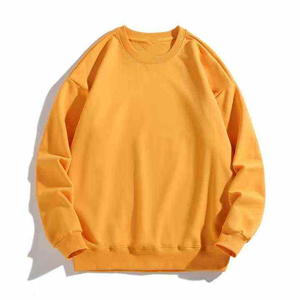 Sweat-shirt rose à col rond pour femme, 100% coton, tricoté, couleur unie, coupe classique, vêtements décontractés d'automne - Product Image 2