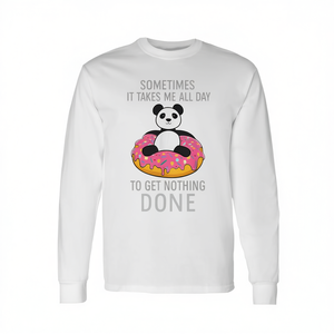 A veces me cuesta todo el día no hacer nada, camiseta de manga larga, cuello redondo, unisex, para adultos, con estampado digital - Product Image 2