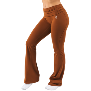 กางเกงเลกกิ้งเอวสูงทรงขาบานสำหรับผู้หญิง เนื้อผ้ายืดหยุ่น เหมาะสำหรับโยคะ ออกกำลังกาย ฟิตเนส กระชับหน้าท้อง ใส่สบาย ทรงสวย - Product Image 3