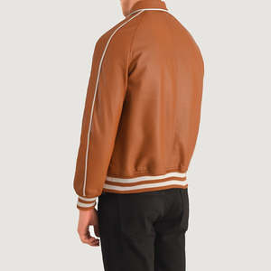 Veste de sport décontractée pour homme Furat Leathers Green, coupe-vent respirante, col montant, fermeture éclair, doublure en polyester - Product Image 4