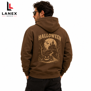 Sweat-shirt à capuche d'Halloween en gros, imprimé sur mesure avec motifs fantôme, citrouille, chauve-souris, sorcière, pull à capuche pour hommes et femmes, streetwear - Product Image 4