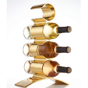 Good Look Wine Rack 10-19 Bottle Capacity Display Stand Geometric Design Home Furniture <b>Freestanding</b> Metal Wine Holder - Product Image 6