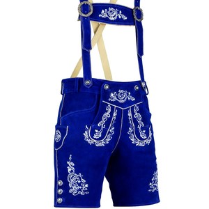 Lederhosen classiques bleus bavarois pour hommes, tailles européennes 46 à 60 - Product Image 1