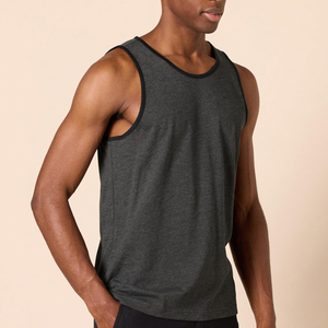 Débardeur de sport à col rond en coton respirant, personnalisé pour homme, idéal pour la musculation et la gym - Product Image 3