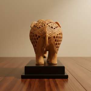 Estatua de Elefante de Madera Hecha a Mano de Estilo Tradicional con Detalles Artísticos para Decoración Moderna del Hogar al Precio Más Bajo - Product Image 2