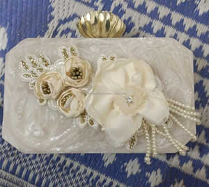 Resin <b>Clutch</b> Bag Luxury Handbag Perfect Gift for Her Evening Party <b>Embellished</b> <b>Clutches</b> From India - Product Image 3