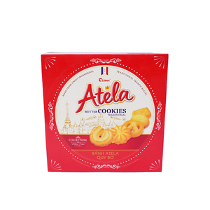 Sweet Vietnamese Factory Holiday Packaging Butter Cookies 320g Caja de lata roja - Product Image 5
