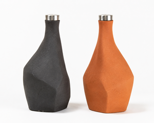 Natural Terracotta Eco-Friendly Self Cooling Water Flask with Stainless Steel Cap for Home Kitchen Use - Product Image 1