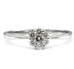 14K White Gold Luxury Flower Cluster Diamond Engagement <b>Ring</b> 0.5ct Brilliant <b>Split</b>-Shank Bridal Gift Jewelry - Product Image 1