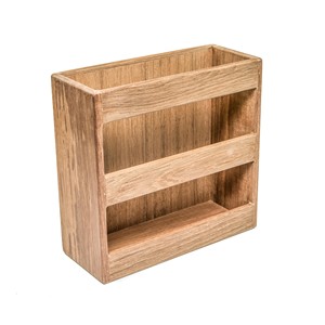 Porte-revues en teck vintage artisanal en gros avec deux compartiments - Product Image 4
