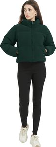 Women's Lightweight <b>Packable</b> Hooded Winter Quilted Puffer <b>Jacket</b> Detachable Sleeves Hat Zipper Closure Water Resistant Wool - Product Image 4